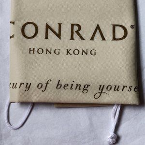 Conrad Hong Kong Hotel Drawstring Laundry Bag Large Beige